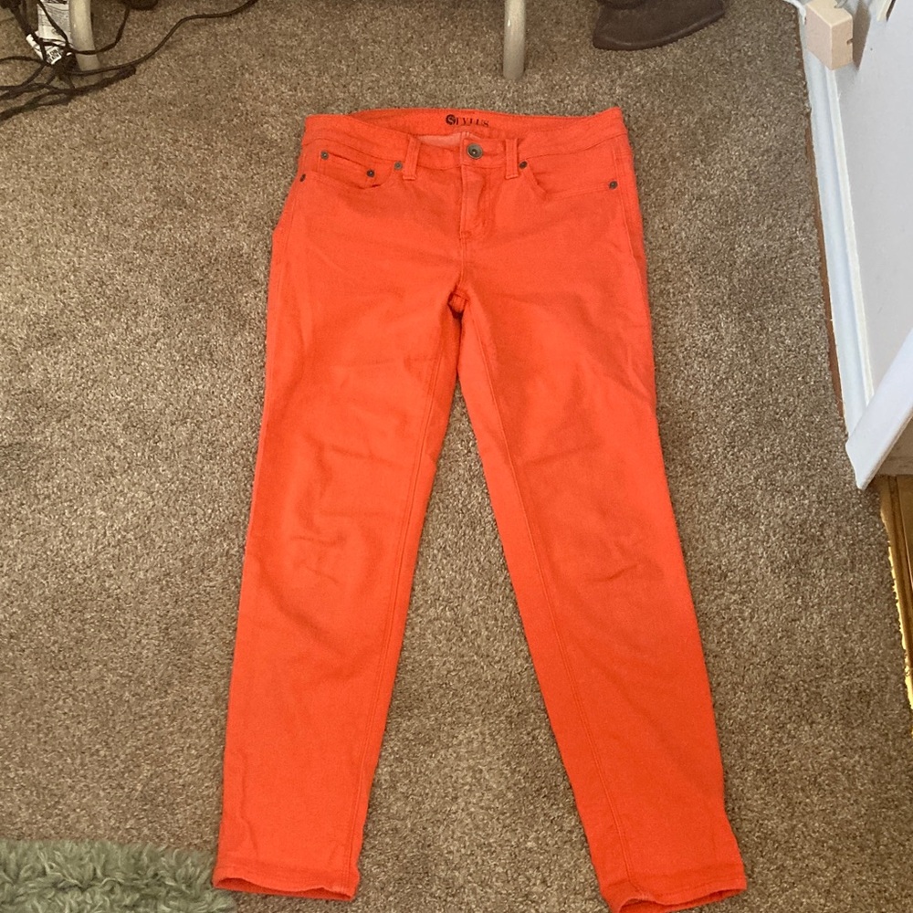 a.n.a Women's Vibrant Orange Jeans